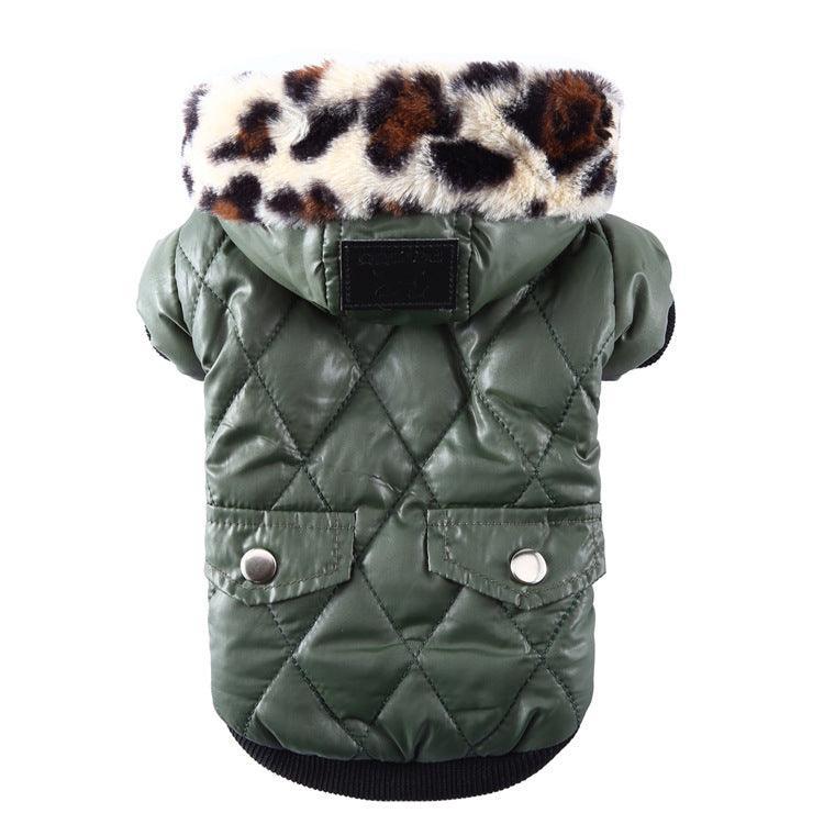 Cozy Canine Couture: Stylish Autumn And Winter Fur Collar Dog Coat-4